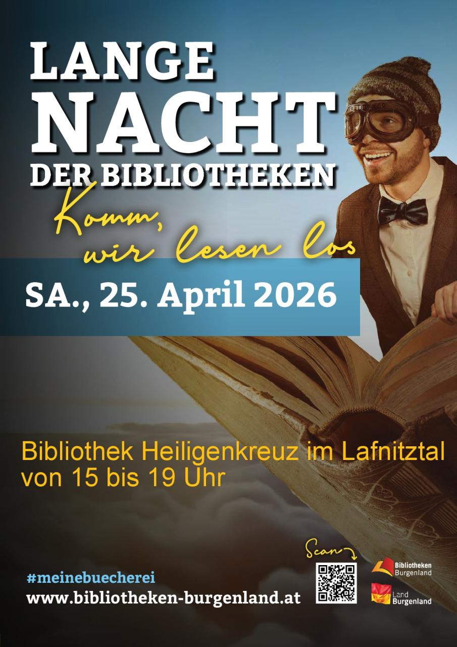 Plakat Lange Nacht der Bibliotheken - Bücherei Heiligenkreuz