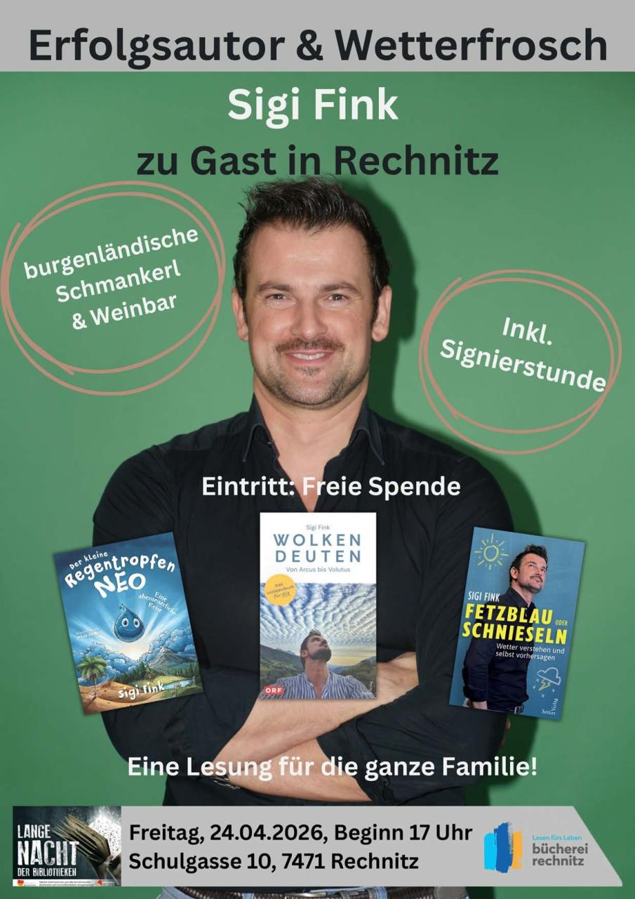 Plakat Lange Nacht der Bibliotheken - Bücherei Rechnitz