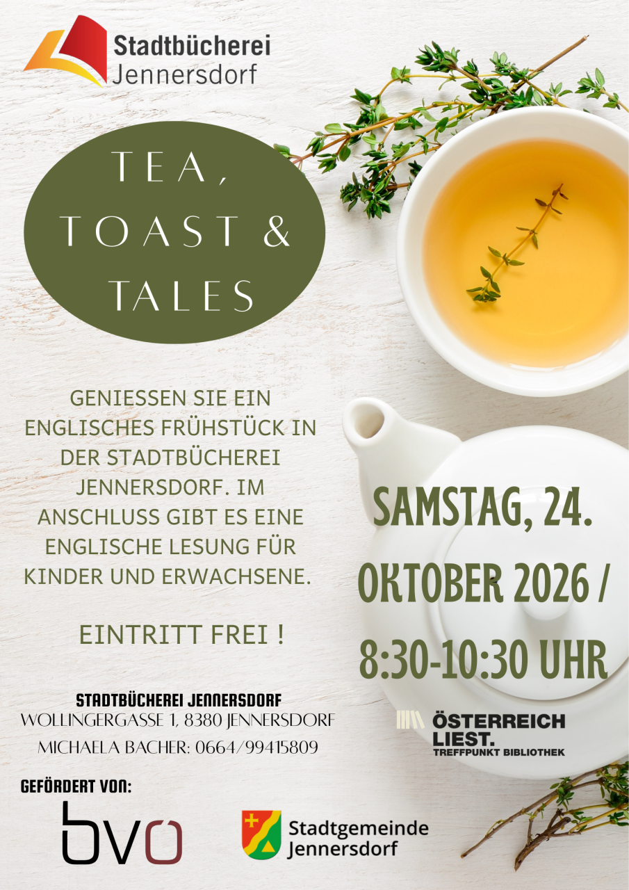 Plakat Tea, Toast & Tales