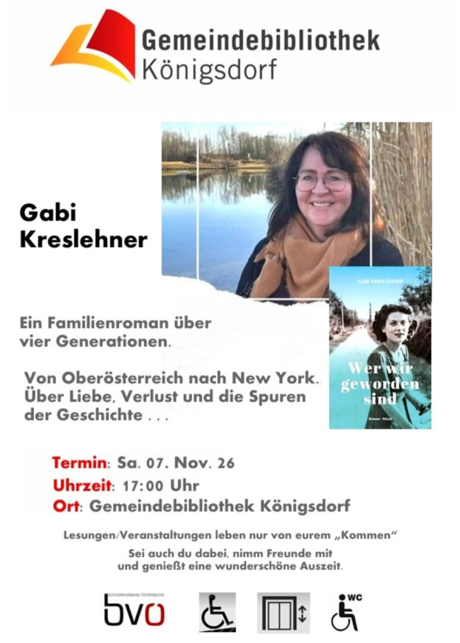 Plakat Lesung in der Gemeindebibliothek Königsdorf