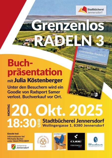 Plakat Buchpräsenttion "Grenzenlos Radeln3"