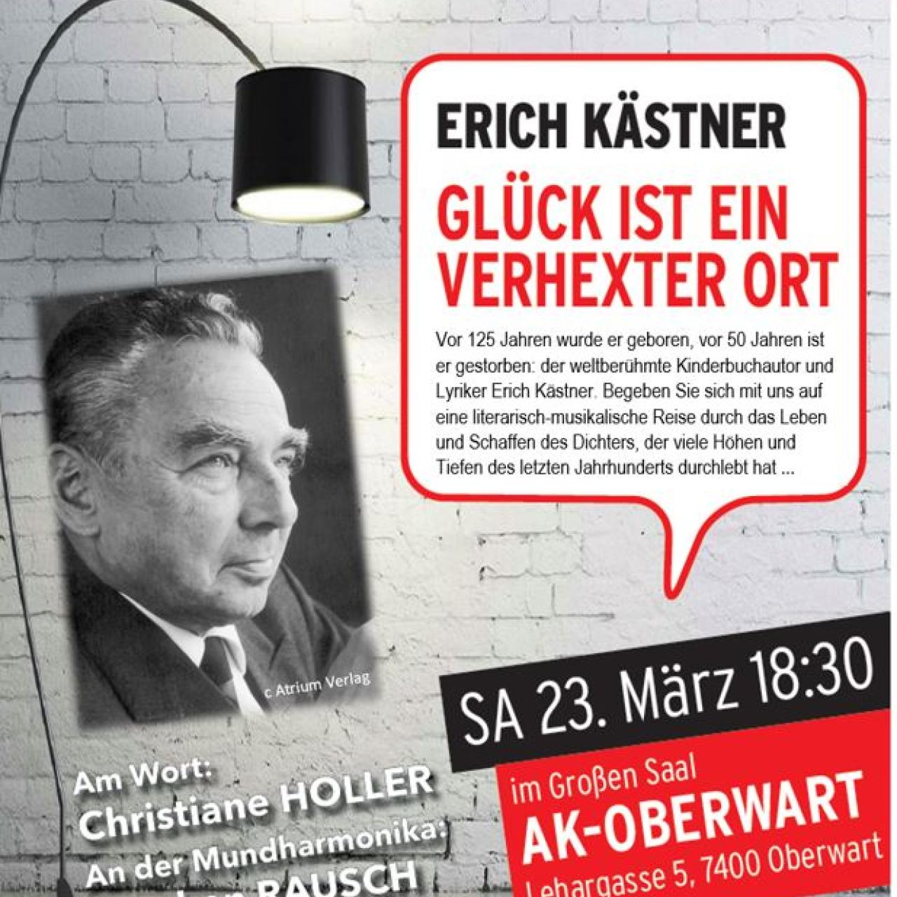 Flyer, Veranstaltung, Erich Kästner, AK Bücherei Oberwart